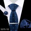 Men's Premium Polyester Tie, Pocket Square & Cufflink Set for Formal Events