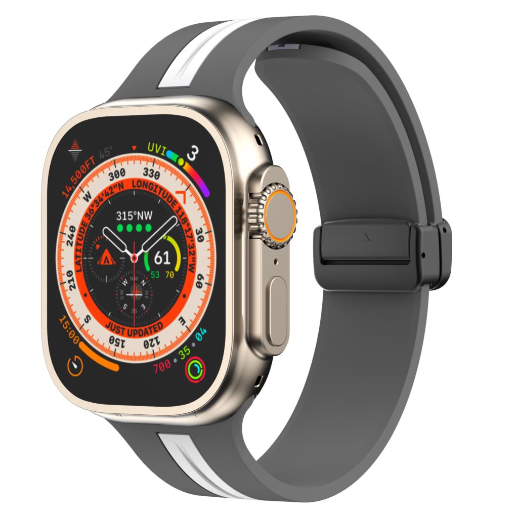 Magnetic buckle Strap For Apple Watch Ultra 2 band 49mm 44mm 40mm 45mm 41mm 38mm Silicone Bracelet iWatch series 7 3 6 5 se 8 9