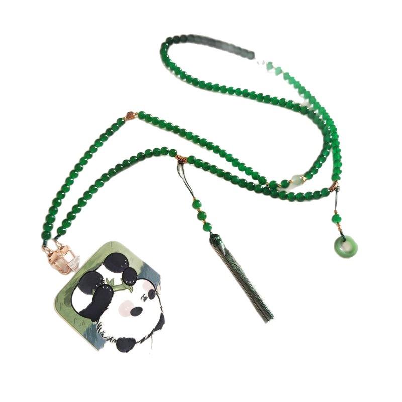 New Chinese Safety Buckle Fringed Beaded Messenger Chain Long Necklace National Style Antique Style Accessories Women'S Cheongsam Retro Yingluo