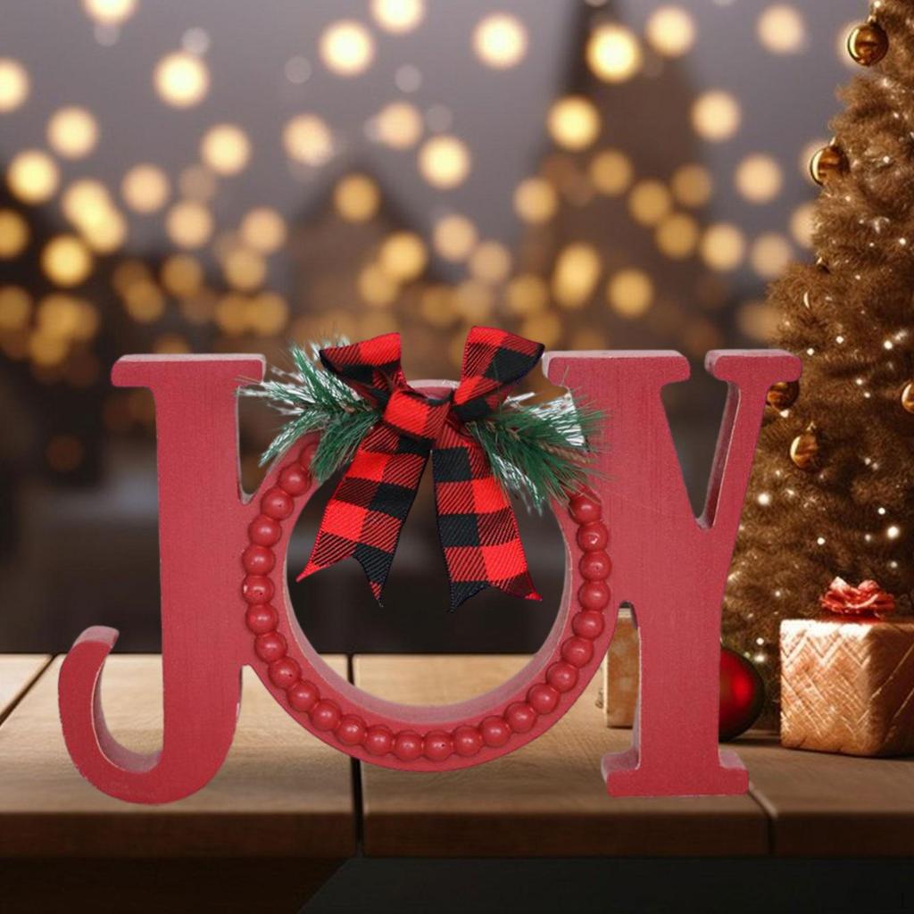 Christmas Table Decoration Xmas Party Decor Joy Word Statue Craft Holiday Prop Wedding