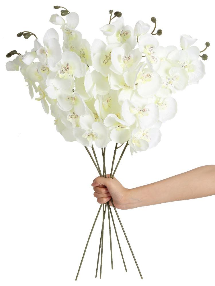 

6 шт. искусственный фаленопсис 26,7 дюймов длинный стебель нетканый материал искусственный цветок европейский реквизит для фотографий обеденный стол свадьба украшение для дома на открытом воздухе белый