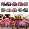 Soft Peacock Carpet Non-slip Bathroom Floor Mat Portable Blanket  for Living Room Tea Table Bedside