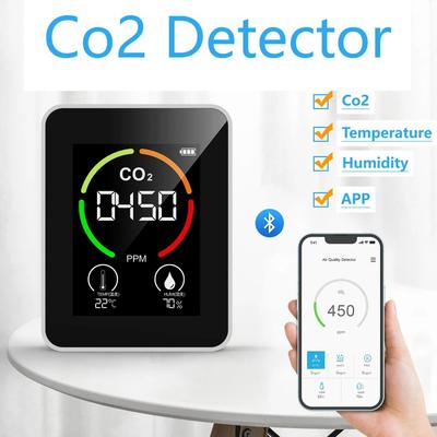 3 In 1 Air Quality Detector LCD Display Air Quality Monitor Thermometer CO2 Meter  Office