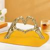 Simple Heart Skeleton Hand Statue Nordic Style Halloween Desktop Ornament  Office