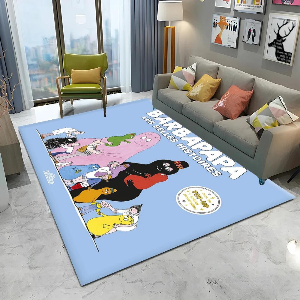 Tappeto Cartoon Anime Famiglia Barbapapa per Casa Soggiorno Camera da Letto Divano Zerbino Decorazione, Tappeto per Area Bambini Tappetino Antiscivolo