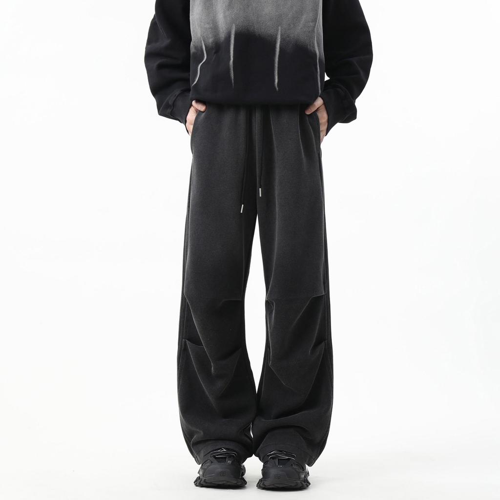 Unisex Retro Wide-Leg Sweatpants - Autumn/Winter Casual Streetwear