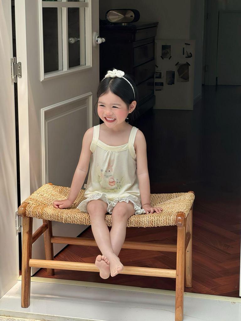 Class A Lyocell Girls' Little Fish Summer Pajamas – Soft, Breathable, Lightweight Camisole Homewear
