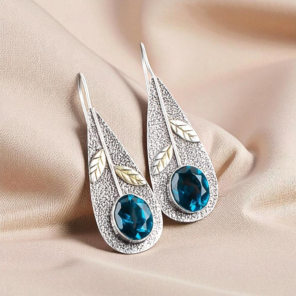 

Natural Apatite Gemstone 925 Sterling Silver Jewelry Handcrafted Earrings 2.00 EE-72-11