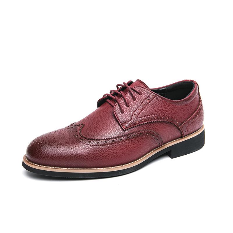 

Мужские туфли-оксфорды из гравированной кожи Brock большого размера, мужской размер 46, деловые кожаные туфли, свадебная обувь 46 красный