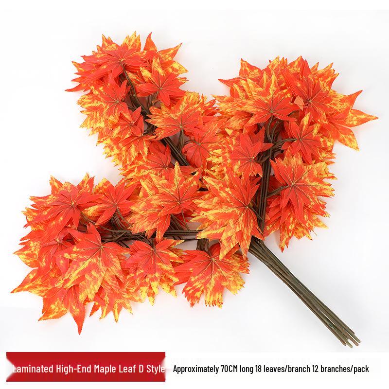 Artificial Red Maple Leaf Branch for Decoration and Landscaping