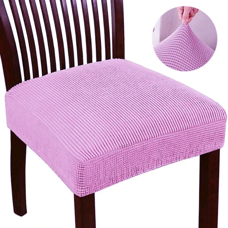 Jacquard Chair Covers Stretchy Solid Color Anti-Slip Chair Slipcovers Soft Sofa Seat Cover Living Room Restaurant Office Hotel