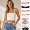 Adjustable Hollow Heart Belt Pin Buckle Rhinestone Buckle Belt Casual Waist Belt  For Ladies
