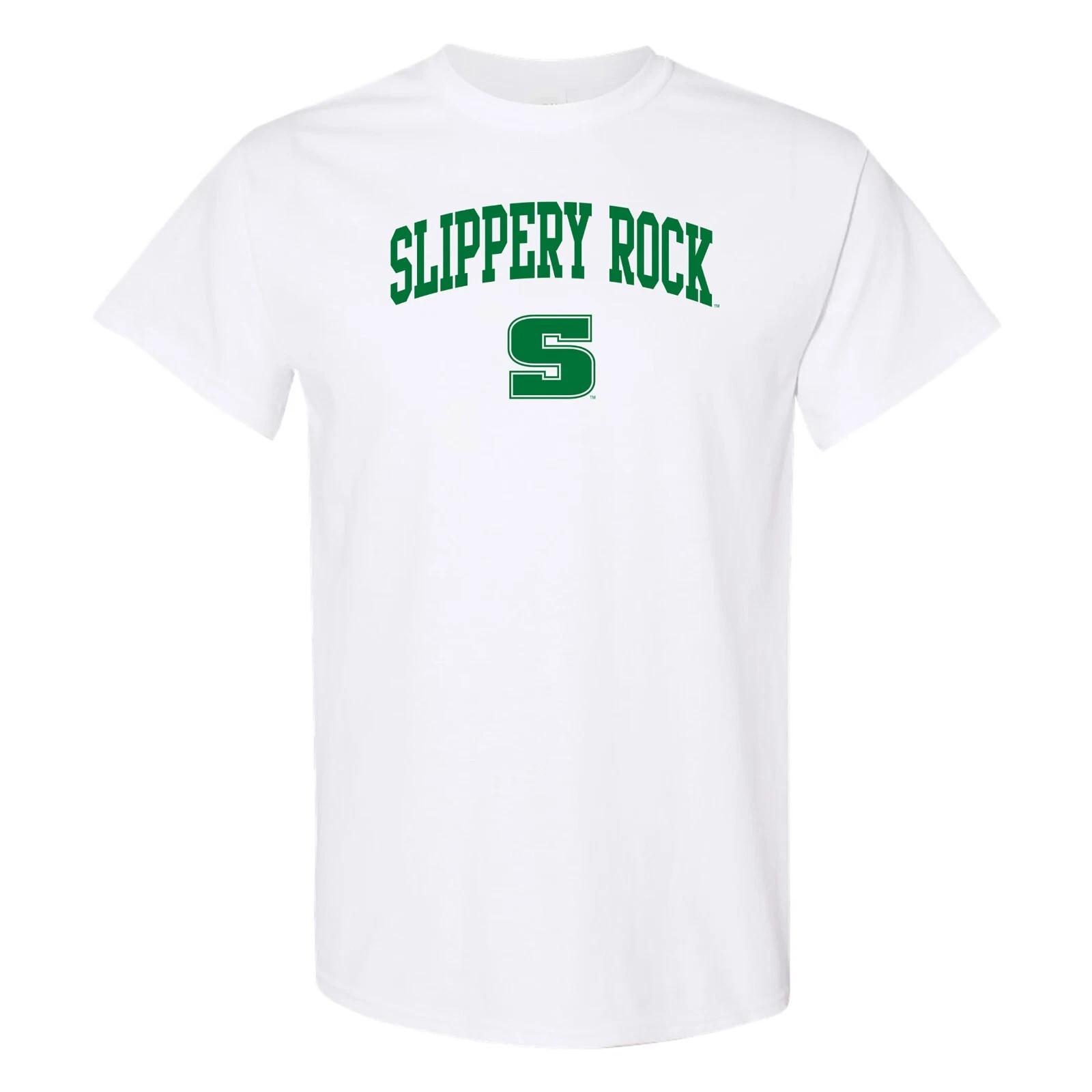 Slippery Rock University Arch Logo - NCAA Sports Team T-Shirt - White S