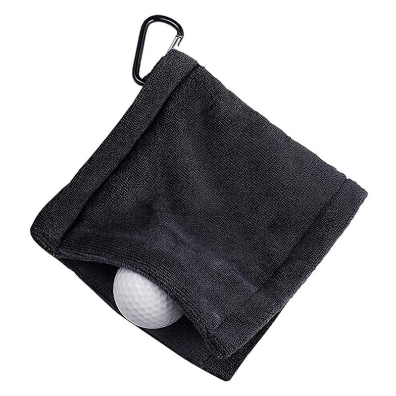 Golf Wipe Cloth Cleaner Microfiber Golf Ball Cleaning Towel with Carabiner Hook