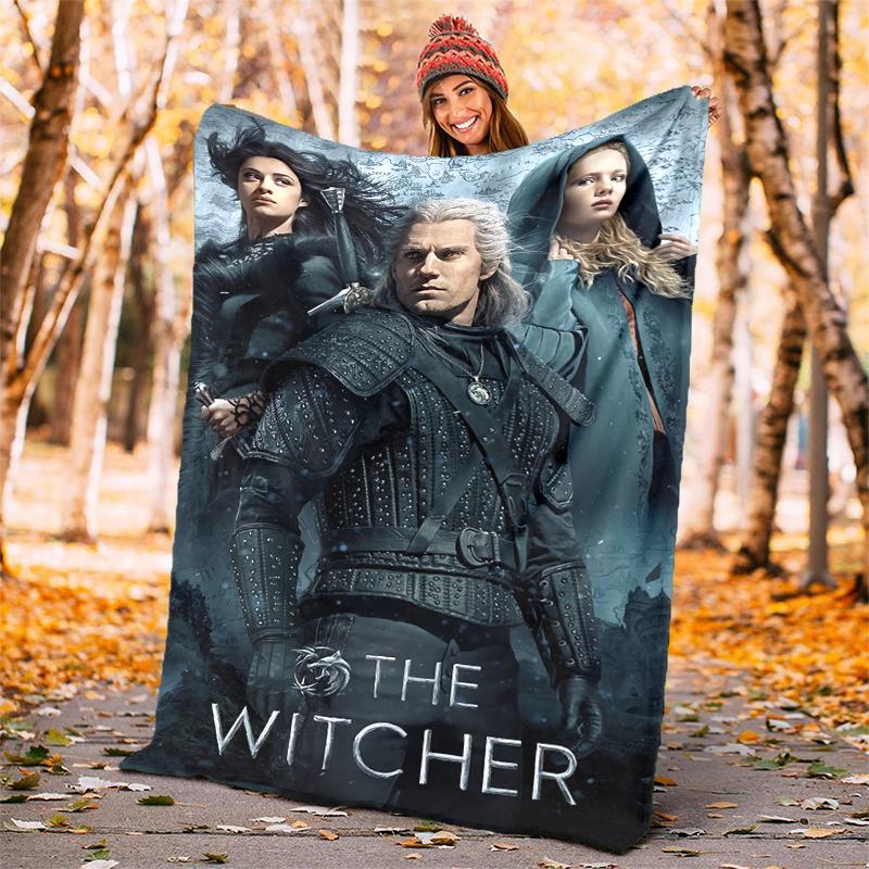 The Witcher Flannel Blanket Soft Warm All-Season Throw, Design for Camping, Car Travel, Hiking Sofa, Bed, Office Perfect Gift for Parties