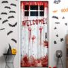 Halloween Door Cover Bloody Handprint Horror Party Decor Haunted House Banner Garage Wall Hanging Curtain Prop