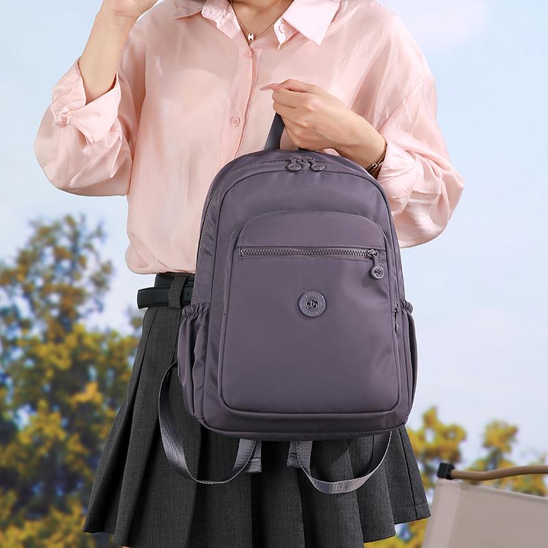 Zaino Monocolore da Donna Leggero Impermeabile in Nylon Zaino da Viaggio