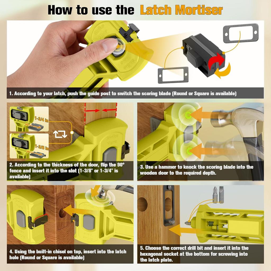 Door Latch Installation Kit Built-in Scoring Chisel Tools Chisel Tool Accurate Door Latch Kit for Accurate Chiseling and Scoring