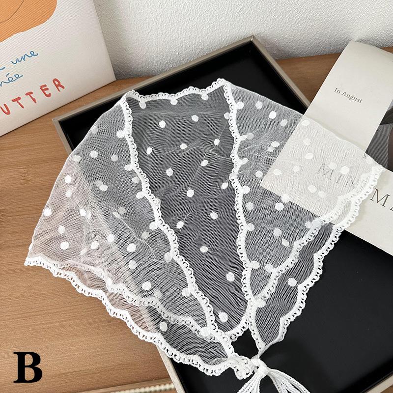 Bílá tkaná květinová krajka šátek do vlasů dámské retro trojúhelníkový šátek čepice cestovní foto čelenka vlasové doplňky