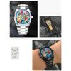 Luxury Comic Cartoon Dial Square Quartz Men's Watch Casual Calendar Stainless Steel Waterproof Sport Men Watches Clock
