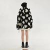 Winter Love Women's Plush Faux Fur Hooded Coat - Korean Style Loose Fit Jacket