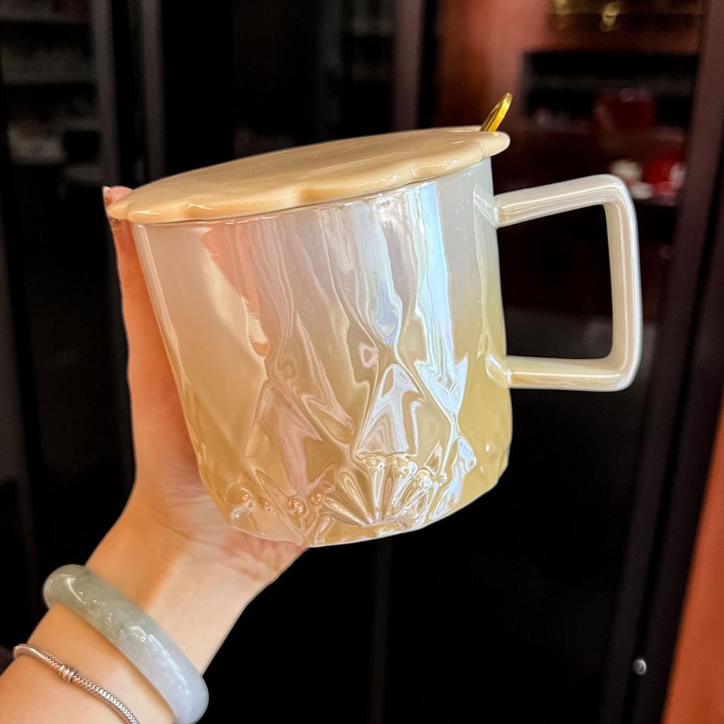 High-End Becher mit Deckel Hochwertige Paartasse Trinkwasserbecher Haushaltsbecher Keramikbecher Souvenir