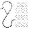 S Hooks 20pcs Heavy Duty 3.5 Inch Metal Hanging Hooks with Safety Buckle Closet Organizer Hooks for Kitchen Clothes Plants Bags Hats Belts