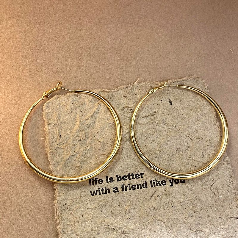 Square and round Face Tiancai ~ European and American Big Circle Earrings Women 2025 New Popular High-Grade Ear Ring Cold Style Earrings