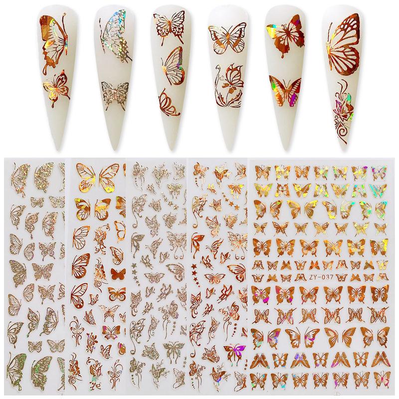 Laser Butterfly Nail Art Stickers Nail Decals Decorations Diy Manicure