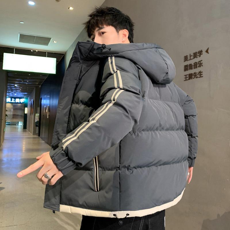 

Мужская одежда с хлопковой набивкой, осенне-зимние новые куртки, модные куртки с хлопковой набивкой, одежда с хлопковой набивкой Feather Rong, утолщенная M серый