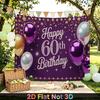 Party Backdrop Birthday Purple 60th Photo Booth Background Front Door Decor