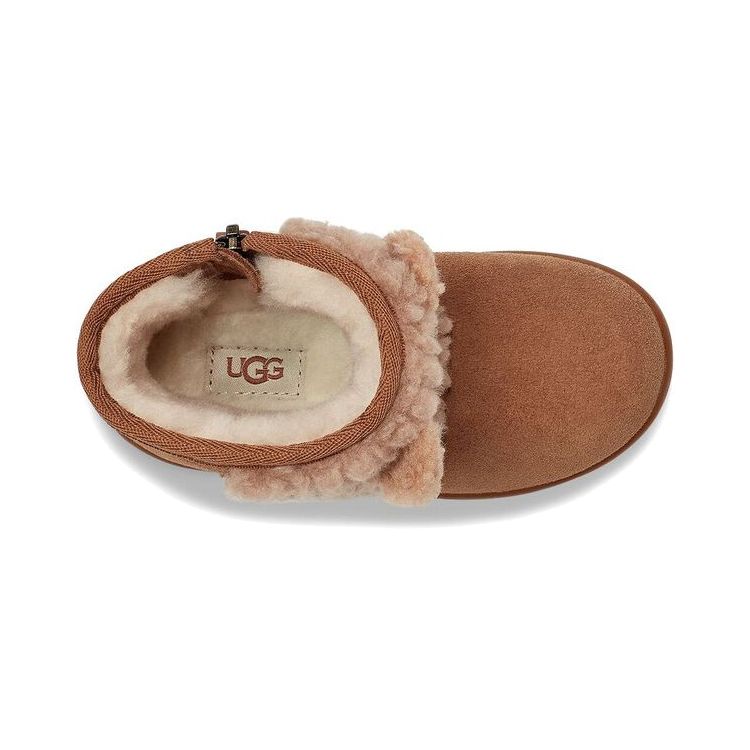 UGG Classic Koala Stuffie Fleece Lined Zipper Snow Boots Kids boots Chestnut 1123655T-CTSD