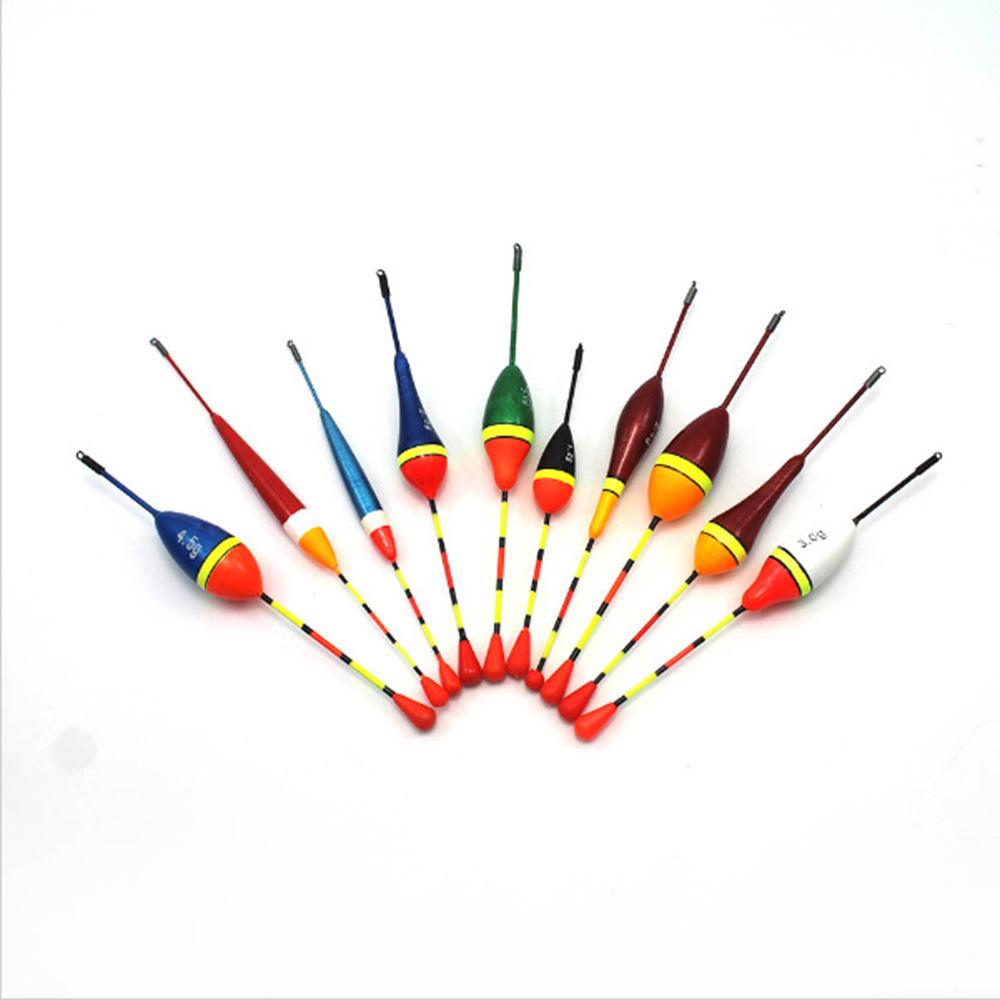 10Pcs Fishing Floats Set Buoy Bobber Fluctuate Mix Size Color Float Buoy Pesca Light Stick Floats