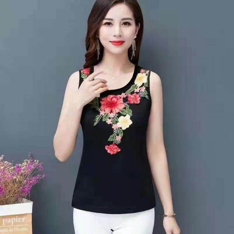 Embroidered Suspender for Women's Spring and Summer Lining Sleeveless Loose Top
