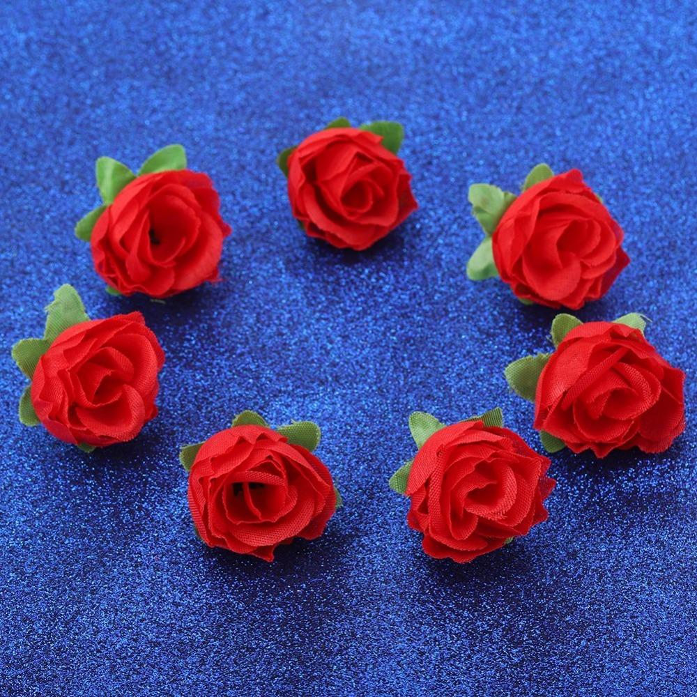 50pcs 1.2 Inch Diameter Fake Flower Heads Rayon Material Artificial Rose Heads  Party Background