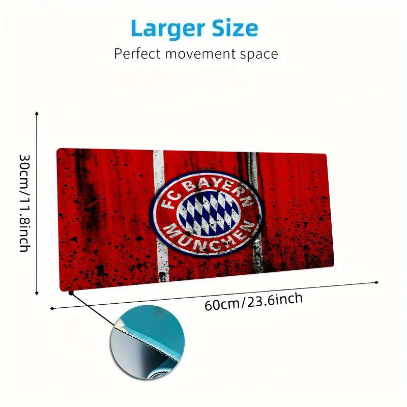 FC Bayern München Kunstfarbe Mauspads Großes Gaming Tischkissen Rutschfest Laptop Tablet Großes Mauspads XXL Matte Mini PC Spielmatte Mit Verriegeltem Rand