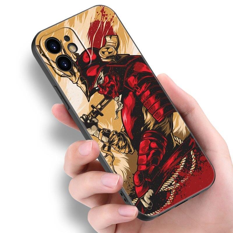 Japanese Samurai Phone Case For Apple iPhone 14 13 12 Mini 11 Pro Max 7 8 XR X XS 7 8 Plus SE 2020 2022 Black Soft Cover