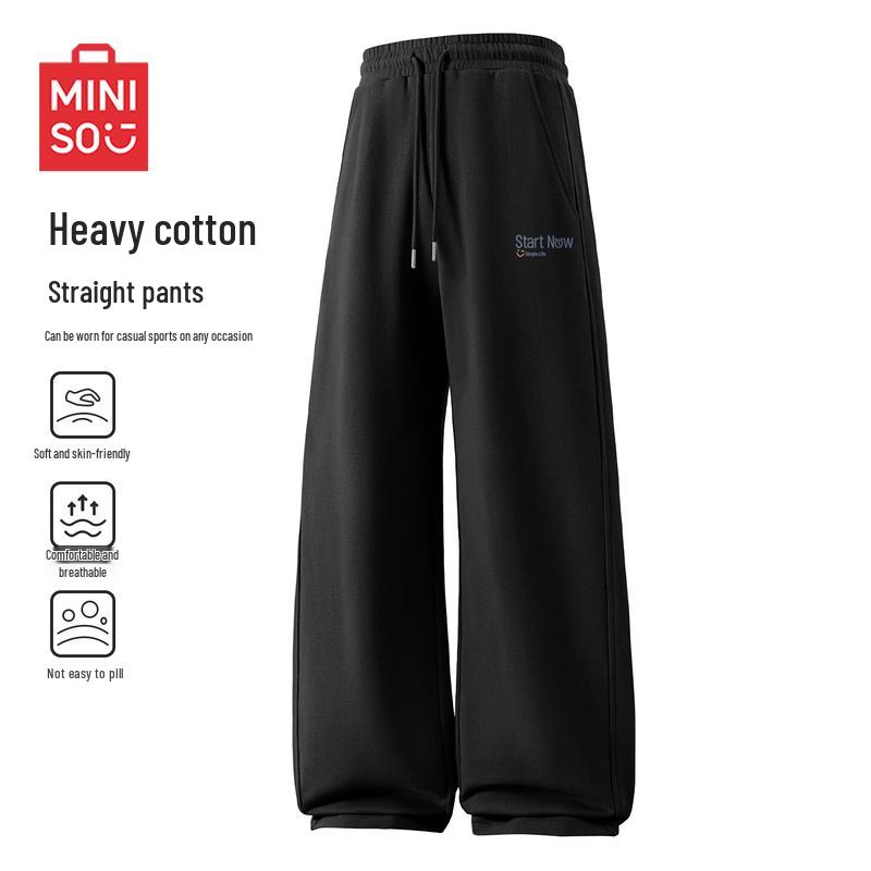 MINISO Men's Heavyweight Cotton Straight Leg Casual Pants