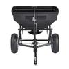 Tow Behind Broadcast Spreader, 130LBS Capacity, Tow/Push Garden Spreader with 13 In Tires, 30 Adjustable Setting & 9.8 Ft Spreading Width, Lawn