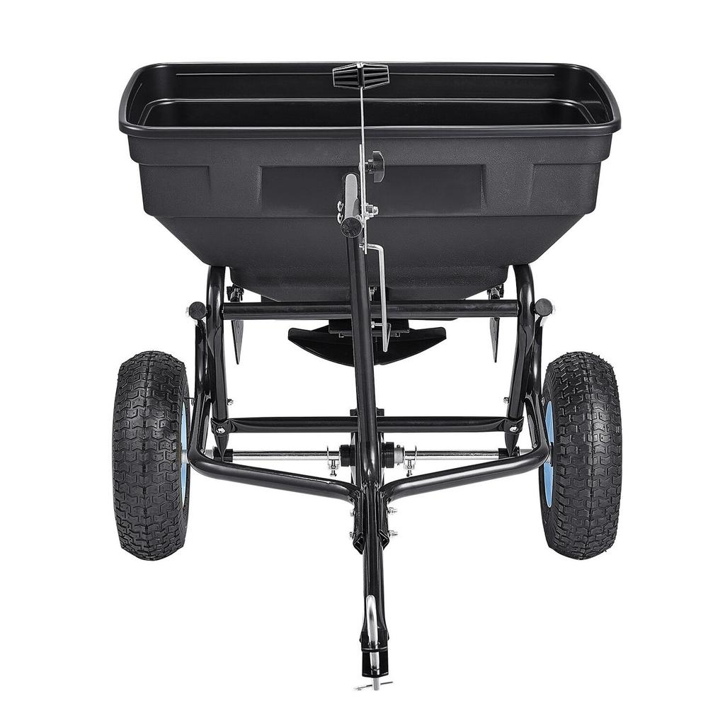 Tow Behind Broadcast Spreader, 130LBS Capacity, Tow/Push Garden Spreader with 13 In Tires, 30 Adjustable Setting & 9.8 Ft Spreading Width, Lawn