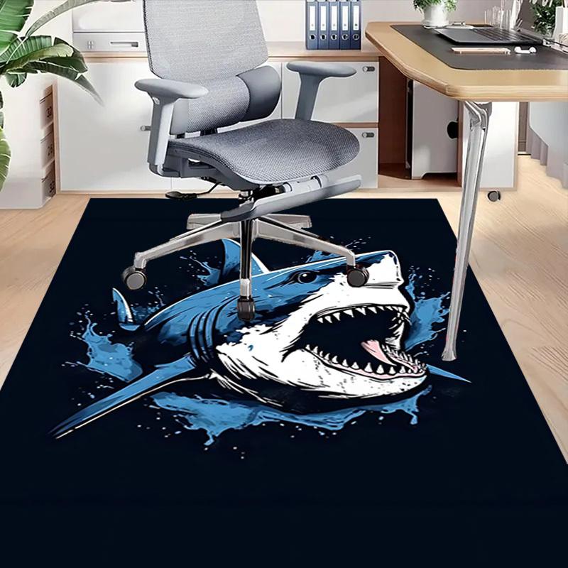1 Stück Hai Ozean Teppich, Büroteppich Außenmatte Heimdekor Bereichsteppich Festival