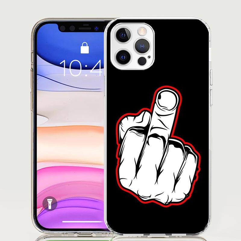 Middle Finger Phone Case for Apple iPhone 17 Air 16 15 Plus 14 + 13 Mini 12 11 Pro Max 7 8 SE 16Max Soft Shell Cover Coque 17 Ai