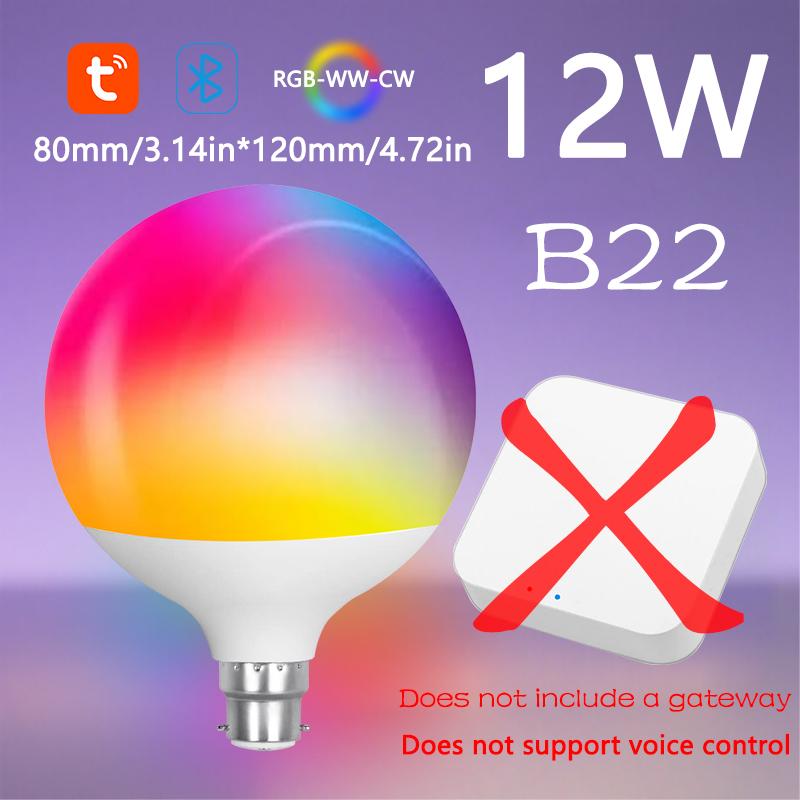 Tuya Smart Bluetooth LED Bulb 220V 10W12W E27B22 Base LED Light RGB Smart Life APP Remote Control Gateway Accessible