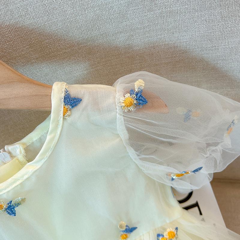 Summer Girls Thin Short Sleeve Princess Dress Super Fairy Stylish Baby Tulle Skirt Children Dress