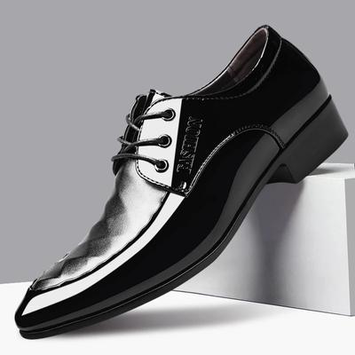 Tendance Mode Affaires Chaussures Habillées 2024Quotidien Blanc Chaussure Homme Nouveau Plat Plat Chaussure Cuir Homme Brillant Pointu Grandes Chaussures Décontractées Chaussure Mariage
