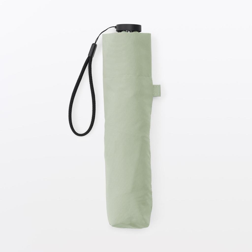 MUJI Lightweight Folding Umbrella Sun and Rain Dual Use UV Protection 90% Unisex Compact Travel Parasol 50cm Light Green DEA03A6S