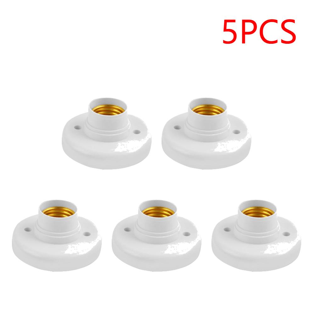 1-10PCS E27 Screw Cap Socket Ceiling Light Lamp Bulb Fixing Base Stand White Gold Light Bulb Holder Lamp Socket For Home 6A