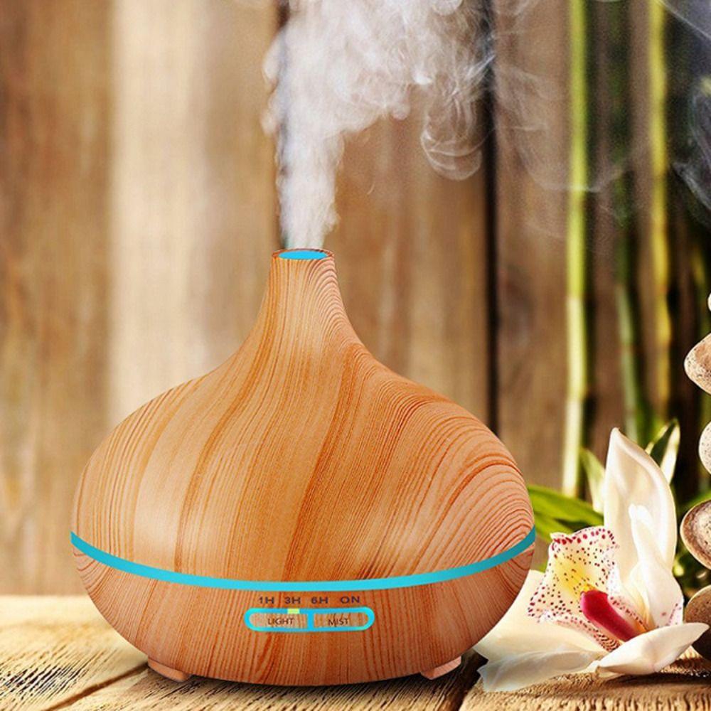 Creative Wood Grain Air Humidifier Quiet Cool Mist Air Purifier Essential Oil Diffuser  Indoor