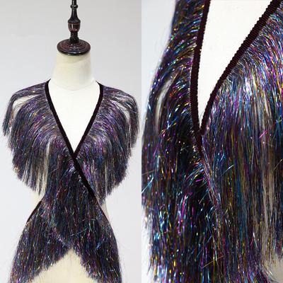 1Yard Long Tassel Fringe Lace Trim DIY Latin Dress Stage Clothes Accessories Shiny Tassels Trimming Lace Ribbon Sewing Crafts