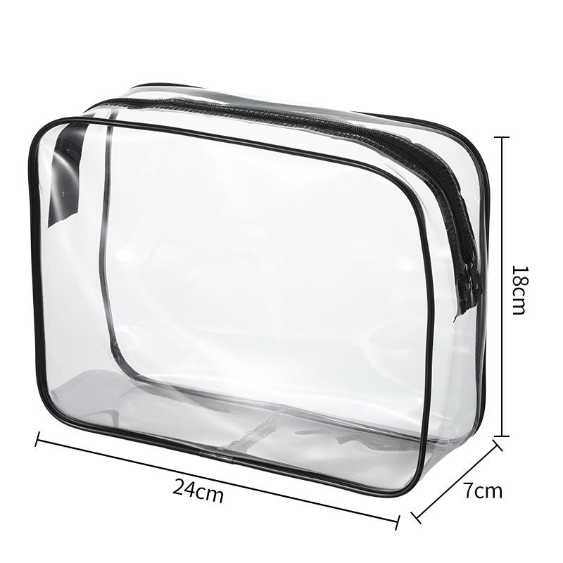 Set of Four Large PVC Toiletry Bags - Transparent, Waterproof, Dustproof, Zippered.